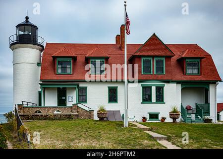 Point Betsie Light est l'entrée du passage Manitou sur la rive nord-est du lac Michigan USA Banque D'Images