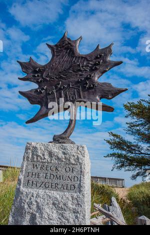 L'épave du Mémorial Edmund Fitzgerald à Whitefish point, dans le nord du Michigan, aux États-Unis Banque D'Images