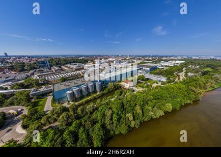 Augsbourg d'en haut - autour du MAN-Bridge Banque D'Images