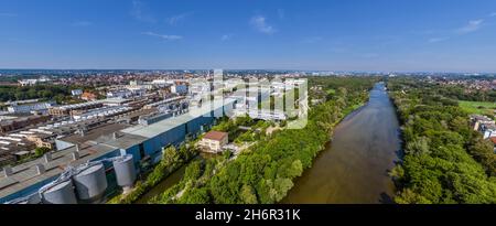 Augsbourg d'en haut - autour du MAN-Bridge Banque D'Images