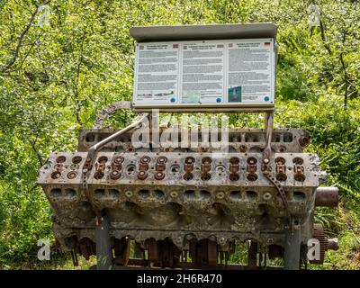 Mémoire de la deuxième guerre mondiale, le moteur de l'avion a tourné et s'est écrasé dans la vallée de Langseterdalen près d'Urke au Hjorundfjord, en Norvège Banque D'Images