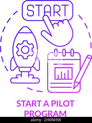 Lancer une icône de concept de programme pilote Illustration de Vecteur