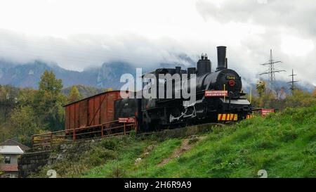 Train partisan au Musée bataille pour les blessés sur la rivière Neretva (Jablanica, Bosnie-Herzégovine) Banque D'Images