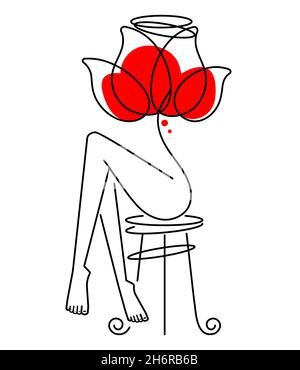 Ensemble de trois silhouettes noires vectorielles de fleurs roses isolées sur un blanc Illustration de Vecteur