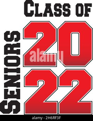 Classe de graduation rouge de 2022 Illustration de Vecteur