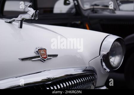 Nijni Novgorod Russie St.Gorky 24, 10.13.2021.Voiture rétro Volga, usine automobile de Gorky.Voiture avec le logo de la marque de voiture Deer Hood.Haute qualité p Banque D'Images