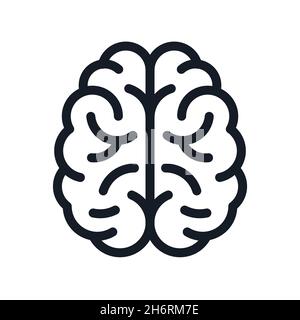 Symbole de l'art de la ligne du cerveau icône d'illustration du vecteur SMART Mind Illustration de Vecteur