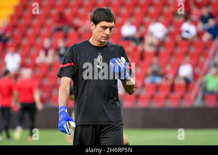 Trieste, Italie.14 août 2021.Ciprian Tatarusanu (Milan) portrait pendant l'AC Milan vs Panathinaikos FC, match de football amical à Trieste, Italie, août 14 2021 crédit: Agence de photo indépendante/Alamy Live News Banque D'Images