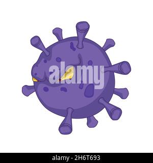Motif de dessin animé vectoriel du coronavirus Covid-19 Illustration de Vecteur