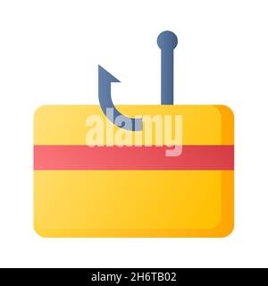 sécurité anti-hameçonnage par escroquerie de carte de crédit icône isolée unique avec illustration vectorielle de style fluide Banque D'Images