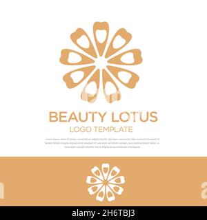 Logotype Luxury Flower Beauty.Logo floral linéaire universel en forme de feuille Illustration de Vecteur