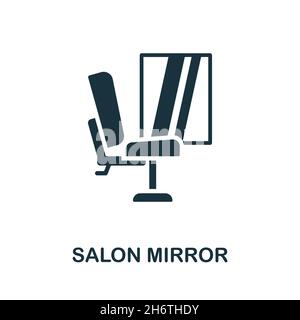 Icône miroir de salon.Affiche monochrome de la collection du coiffeur.Illustration de l'icône Creative salon Mirror pour la conception Web, les infographies et bien plus encore Illustration de Vecteur