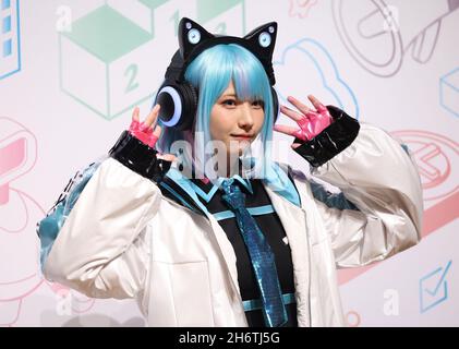 Tokyo, Japon.18 novembre 2021.L'actrice et cosplayer japonaise Enako assiste à un événement promotionnel de la "Tokyo Esports Festa 2022" comme elle a été nommée ambassadrice officielle à Tokyo le jeudi 18 novembre 2021.Une exposition annuelle Esports se tiendra au Tokyo Big Sight le 28-30 janvier prochain.Credit: Yoshio Tsunoda/AFLO/Alay Live News Banque D'Images