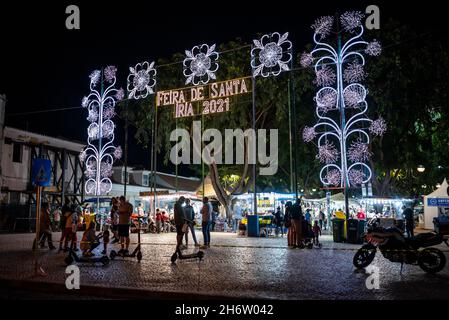 Faro, Portugal - 22 octobre 2021 : entrée au festival périodique Feira de Santa Iria en Algarve Banque D'Images