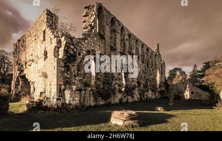 Abbaye de Jervaulx près de Ripon dans le Yorkshire, Angleterre Banque D'Images