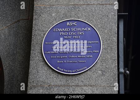 Plaque Edward Schunck Banque D'Images