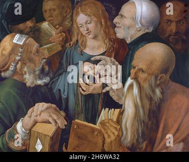 CHRIST PARMI LES MÉDECINS huile de peinture par Albrecht Dürer vers 1506 Banque D'Images