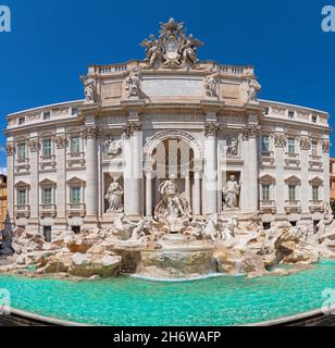Rome - Fontana di Trevi, signée Nicola Salvi et complétée par Giuseppe Pannini. Banque D'Images