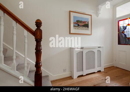 Cambridge, Angleterre - août 15 2019 entrée dans la maison britannique en terrasse de l'époque victorienne Banque D'Images