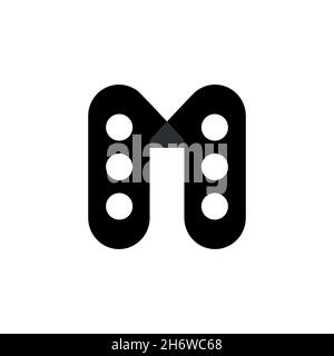 M icône plate.Style simple M nom symbole de société.Élément de conception du logo.Impression de tee-shirts.Vecteur pour autocollant. Illustration de Vecteur