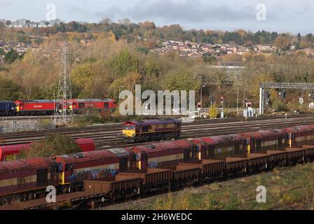 Toton, Nottinghamshire, Royaume-Uni.18 novembre 2021.Une vue générale de Totons Sidings où le projet de concentrateur HS2 des Midlands de l'est a été supprimé après que le gouvernement ait mis au rebut la branche Leeds de la ligne ferroviaire à grande vitesse HS2.Credit Darren Staples/Alay Live News. Banque D'Images