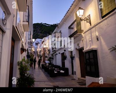 Rue San Sebastian, Mijas Pueblo, province de Malaga, Andalousie, Espagne Banque D'Images