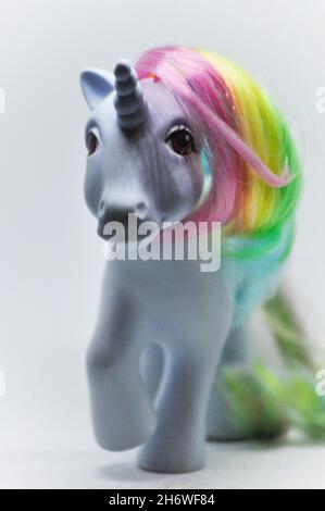 Figurine de Moonstone de l'ensemble de jeu Rainbow My Little Pony (1983) de Hasbro Banque D'Images