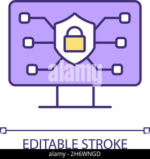 Icône de couleur RVB de sécurité en ligne Illustration de Vecteur