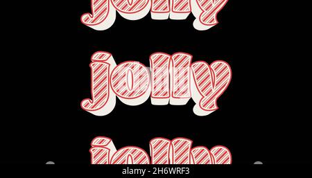 Image de texte Jolly en répétition à noël sur fond noir. image générée numériquement pour noël, hiver, tradition et célébration. Banque D'Images