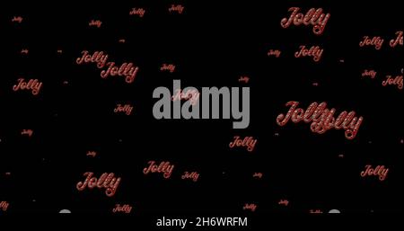 Image de texte Jolly en répétition à noël sur fond noir. image générée numériquement pour noël, hiver, tradition et célébration. Banque D'Images