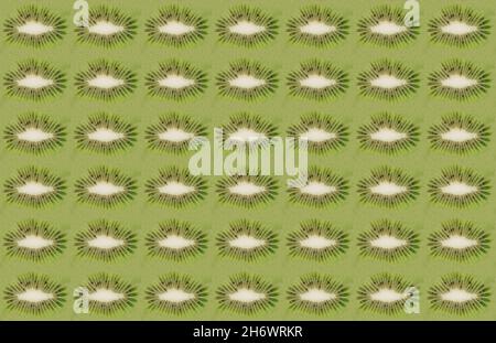 un motif de kiwi tranché pieces.seamless pattern.beautiful texture de fruit Banque D'Images