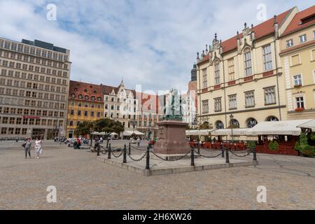 Breslavia, Wroclaw, Pologne - place du marché Banque D'Images