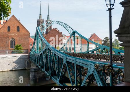 Breslavia, Wroclaw, Pologne - Pont Tumski Banque D'Images