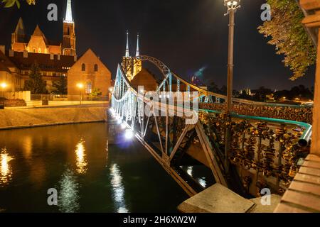 Breslavia, Wroclaw, Pologne - Pont Tumski Banque D'Images