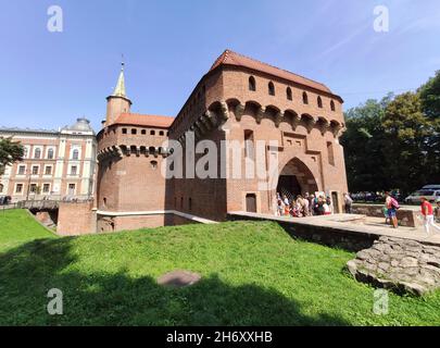 Cracovie Barbican, Polonia Banque D'Images