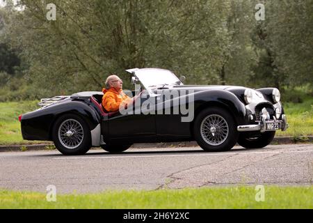 1955 noir Triumph TR2 Banque D'Images