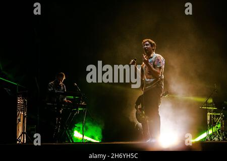 Bologne, Italie.1er juillet 2021.Willie Peyote, pseudonyme de Guglielmo Bruno (Turin, 28 août 1985), est un rappeur et compositeur italien.En 2021, il participe au festival Sanremo 2021 avec la chanson Mai dire mai mai mai (la locara), qui se classe sixième mais remporte le prix des critiques.(Photo de Luigi Rizzo/Pacific Press) crédit: Pacific Press Media production Corp./Alay Live News Banque D'Images