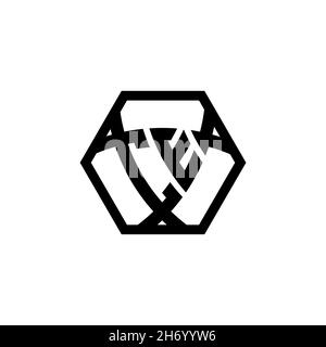 Lettre du logo ce monogramme avec forme de triangle arrondie hexagonale.Logo triangle monogramme, logo bouclier monogramme, lettre triangle bouclier. Illustration de Vecteur