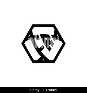 FR lettre du logo Monogram avec forme de triangle en forme de bouclier hexagonal arrondi.Logo triangle monogramme, logo bouclier monogramme, lettre triangle bouclier. Illustration de Vecteur