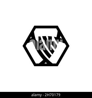 Lettre du logo MK Monogram avec forme de triangle en forme de bouclier hexagonale arrondie.Logo triangle monogramme, logo bouclier monogramme, lettre triangle bouclier. Illustration de Vecteur