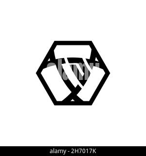 ID Monogram logo lettre avec triangle bouclier forme hexagonale arrondie.Logo triangle monogramme, logo bouclier monogramme, lettre triangle bouclier. Illustration de Vecteur