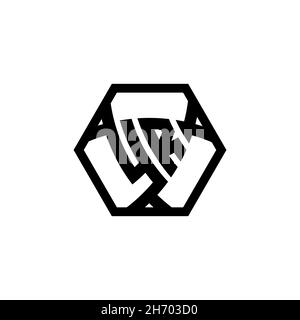 LETTRE du logo DU MONOGRAMME YR avec forme de bouclier triangulaire arrondie hexagonale.Logo triangle monogramme, logo bouclier monogramme, lettre triangle bouclier. Illustration de Vecteur