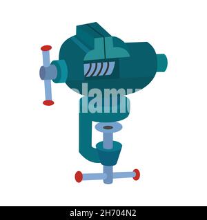 Étau à mâchoires étau outil de réparation icône de pince illustration vectorielle couleur verte icône de dessin de style plat Illustration de Vecteur