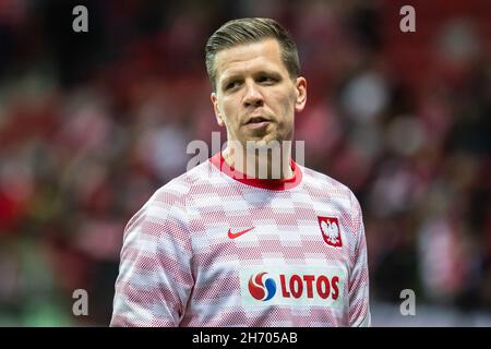 Varsovie, Pologne.15 novembre 2021.Wojciech Szczesny, de Pologne, vu lors de la coupe du monde de la FIFA 2022 Qatar qualifiant match entre la Pologne et la Hongrie au stade PGE Narodowy.Score final; Pologne 1:2 Hongrie.Crédit : SOPA Images Limited/Alamy Live News Banque D'Images