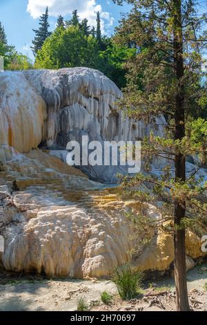 Bagni San Filippo - la baleine blanche, site de Termal, Toscane, Italie Banque D'Images