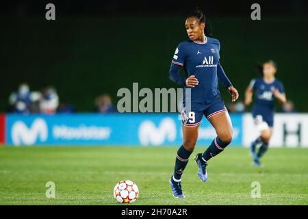 Marie Antoinette Katoto de PSG lors de la Ligue des champions des femmes de l'UEFA, Groupe B, match de football entre Real Madrid et Paris Saint-Germain le 18 novembre 2021 au stade Alfredo Di Stefano à Valdebebas, Madrid, Espagne - photo: Oscar Barroso/DPPI/LiveMedia Banque D'Images