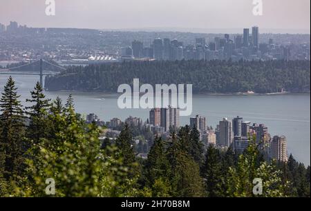 Vue d'un grand Vancouver, vue de Cypress Mountain Vancouver Outlook, West Vancouver, C.-B., Canada. Banque D'Images