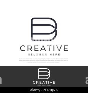 Premium B Vector logo société de luxe logotype design Vector Line art Illustration de Vecteur