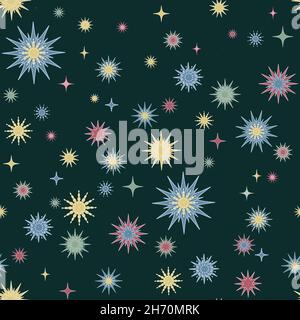 Motif abstrait peint multicolore étoiles sans couture Illustration de Vecteur