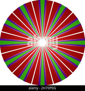 Cercle abstrait avec élément géométrique de conception de rayons se chevauchant.Forme de conception de lignes circulaires, radiales - illustration vectorielle de stock, clip-art Illustration de Vecteur